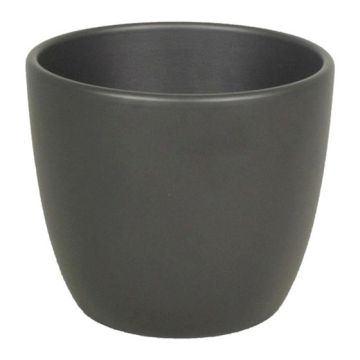 Pot pour plantes en céramique TEHERAN BASAR, anthracite mat, 12cm, Ø13,5cm