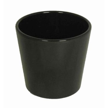 Pot en céramique pour orchidées BANEH, noir, 12,5cm, Ø13,5cm