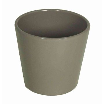 Pot en céramique pour orchidées BANEH, gris, 12,5cm, Ø13,5cm