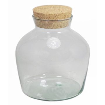 Bocal de conservation en verre DIETER avec couvercle en liège, transparent, 21cm, Ø20cm