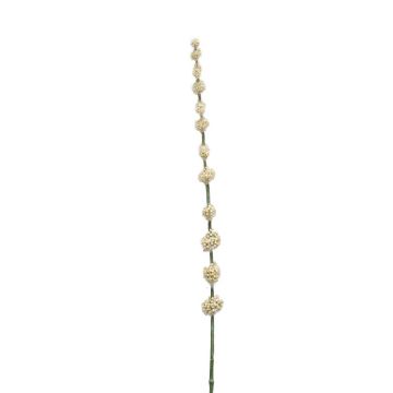 Fausse branche de Callicarpe NASHIRA avec baies, crème, 70cm