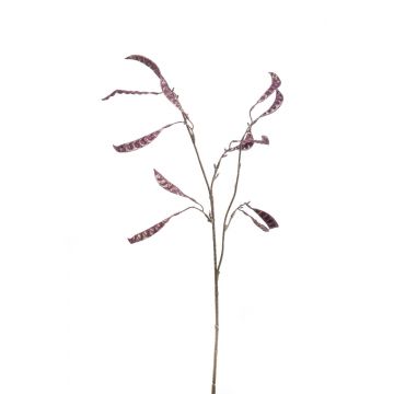 Tige de haricots décorative TEJAT avec gousses, paillettes, violet, 70cm