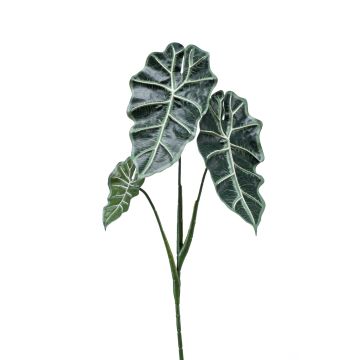 Alocasia Sanderiana MATHEA en plastique, piquet, vert-blanc, 70cm
