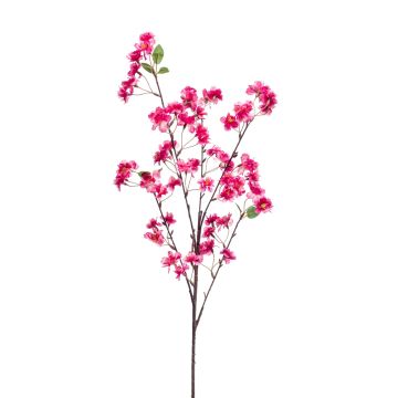 Branche de pêcher ornemental en tissu SANTANA avec fleurs, rose fuchsia, 100cm