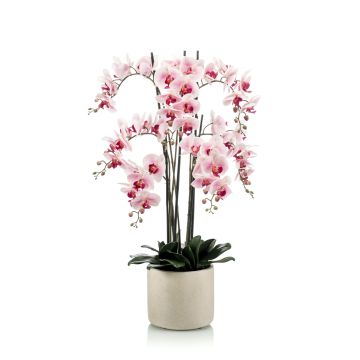 Orchidée artificielle Phalaenopsis CECILE, pot en céramique, rose-rose fuchsia, 100cm