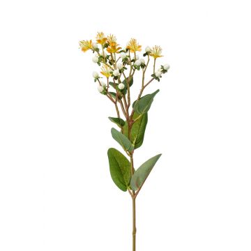 Millepertuis décoratif CANNO avec fleurs, fruits, jaune-blanc, 65cm