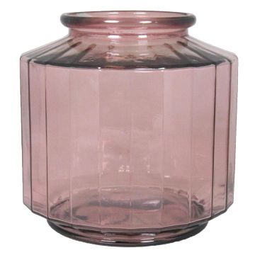 Vase en verre pour fleurs LOANA, transparent-rose, 23cm, Ø23cm, 4L