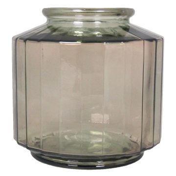Vase en verre pour fleurs LOANA, transparent-marron, 23cm, Ø23cm, 4L