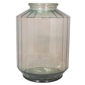 Vase en verre pour fleurs LOANA, transparent-marron, 35cm, Ø25cm, 12L