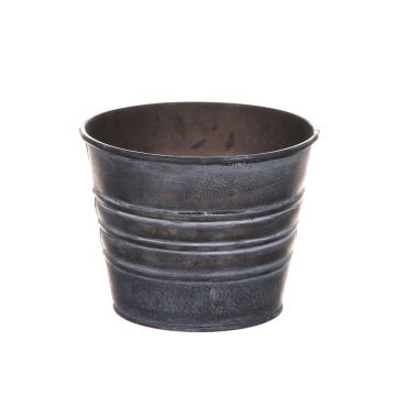 Pot à plantes rond MICOLATO avec rainures, zinc, gris, 9cm, Ø11,5cm Pot à plantes rond MICOLATO avec rainures, zinc, gris, 9cm, Ø11,5cm