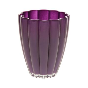 Vase décoratif BEA en verre, violet foncé, 17cm, Ø14cm