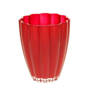 Vase décoratif BEA en verre, rouge vin, 17cm, Ø14cm