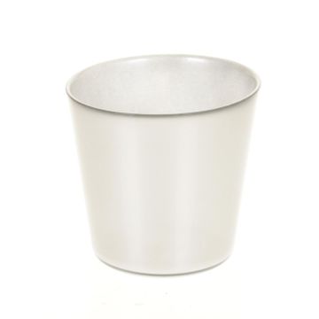 Pot à plantes ALENA, verre, argent, 12,5cm, Ø13,3cm