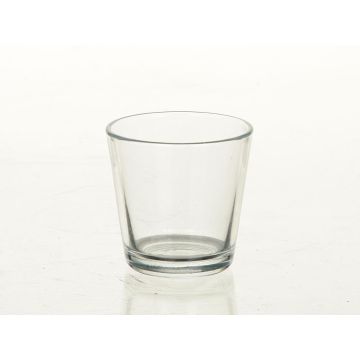 Bougeoir ALEX AIR en verre pour bougie chauffe-plat, transparent, 8cm, Ø9cm