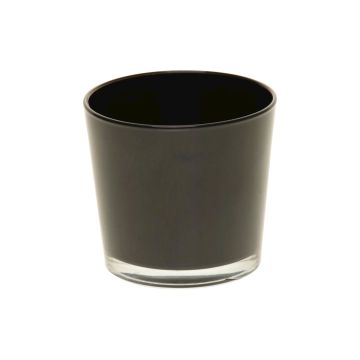 Pot à plantes ALENA, verre, noir, 9,5cm, Ø11,5cm Pot à plantes ALENA, verre, noir, 9,5cm, Ø11,5cm