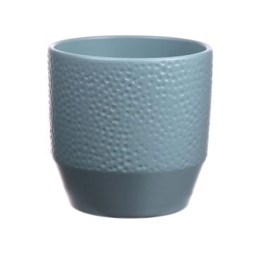 Cache-pot en céramique BIHAM, avec bosses, vert clair, 13,2cm, Ø13,5cm