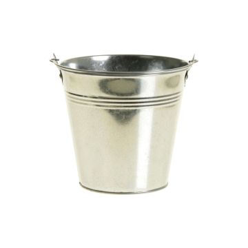Seau décoratif en zinc DEVIS avec anse, argent, 9,6cm, Ø11cm Seau décoratif en zinc DEVIS avec anse, argent, 9,6cm, Ø11cm