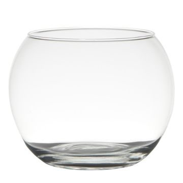 Vase rond TOBI EARTH en verre, transparent, 15,5cm, Ø20cm