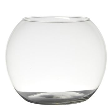 Vase rond TOBI EARTH en verre, transparent, 20cm, Ø25cm