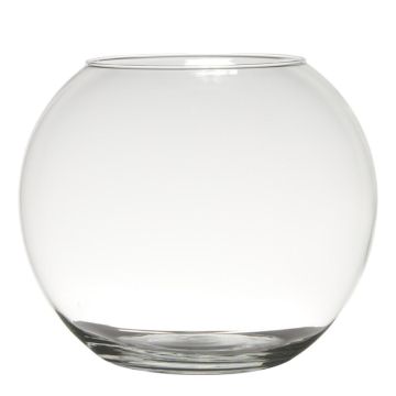 Vase rond TOBI EARTH en verre, transparent, 23cm, Ø30cm