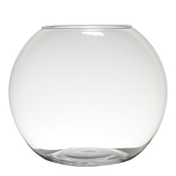 Vase rond TOBI EARTH en verre, transparent, 28cm, Ø34cm