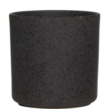 Cache-pot ARAYA, céramique, moucheté, noir, 13cm, Ø13cm