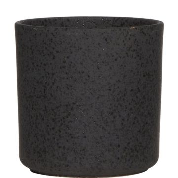 Cache-pot ARAYA, céramique, moucheté, noir, 15cm, Ø15cm