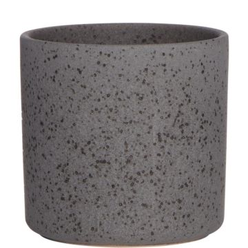 Cache-pot ARAYA, céramique, moucheté, noir, 10cm, Ø10cm