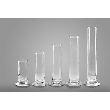 Vase pour fleurs individuelles ABIRAMY en verre, pied, transparent, 15cm, Ø6cm