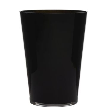 Vase à fleurs conique ANNA EARTH, en verre, noir, 30cm, Ø22cm