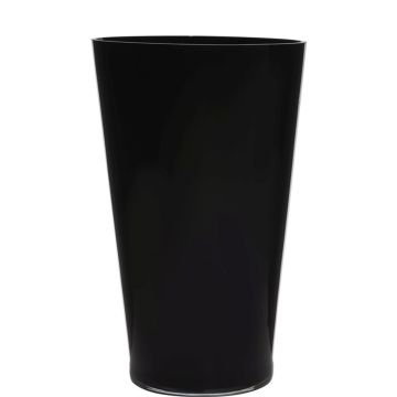 Vase à fleurs conique ANNA EARTH en verre, noir, 40cm, Ø25cm