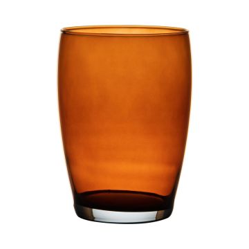 Vase à fleurs HENRY, verre, orange-marron-transparent, 20cm, Ø14cm