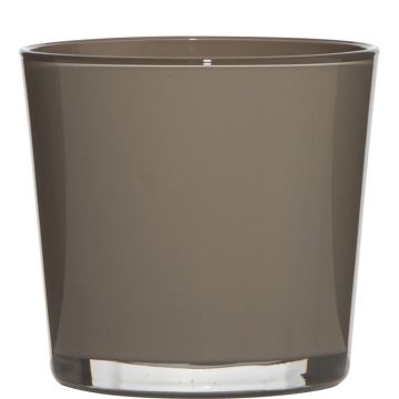 Pot de fleurs en verre ALENA, marron, 11cm, Ø11,5cm