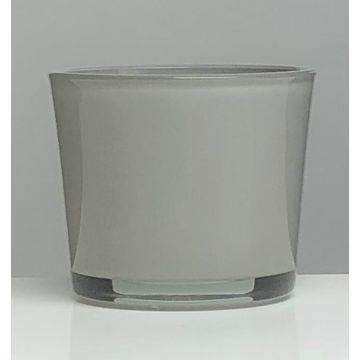 Pot de fleurs en verre ALENA, gris, 11cm, Ø11,5cm