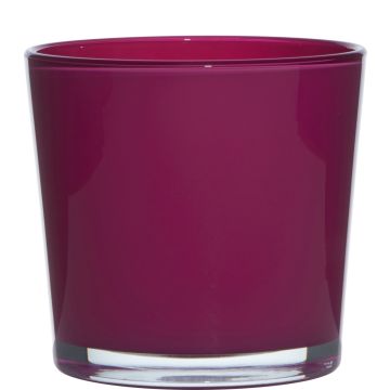 Pot de fleurs en verre ALENA, magenta, 16cm, Ø17cm