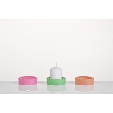 Support pour bougie en verre ARBENITA, rose, 3cm, Ø9,5cm