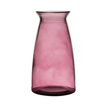 Vase de table TIBBY en verre, rose fuchsia-transparent, 23,5cm, Ø12,5cm
