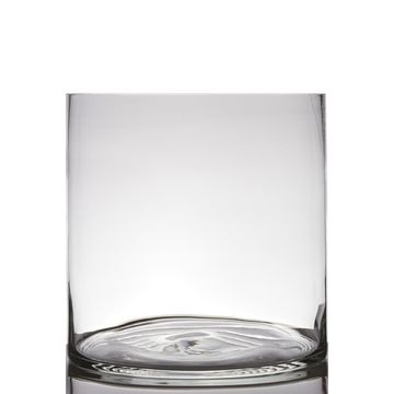 Photophore cylindre SANSA EARTH, verre, transparent, 30cm, Ø30cm