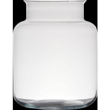 Bougeoir en verre KARIN EARTH, recyclé, transparent, 24cm, Ø17cm