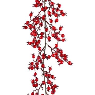 Guirlande décorative d'églantier TELAND, baies, rouge, 120cm