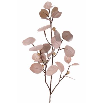 Fausse branche d'eucalyptus INDALA avec des fruits, beige-rose, 85cm