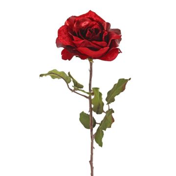 Rose velouté SINDALA, rouge, 60cm, Ø12cm
