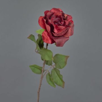 Rose velouté SINDALA, rouge, 60cm, Ø12cm