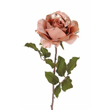 Rose velouté SINDALA, saumon, 60cm, Ø12cm