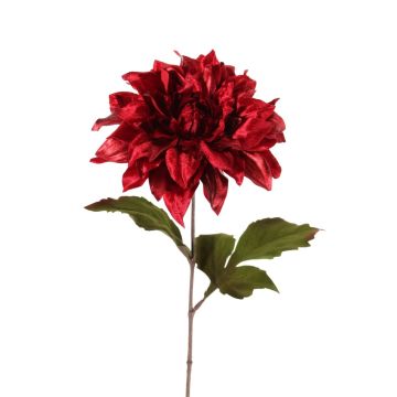 Dahlia velouté MINBU, rouge, 60cm, Ø18cm