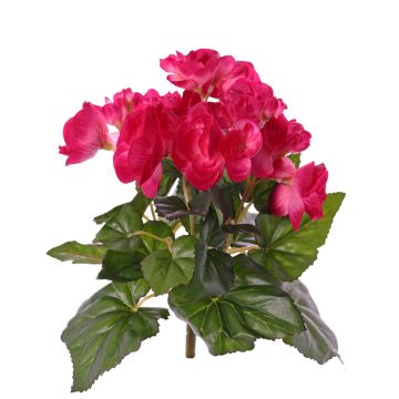 Bégonia artificiel BIRMA sur piquet, rose fuchsia, 20cm, Ø3-5cm