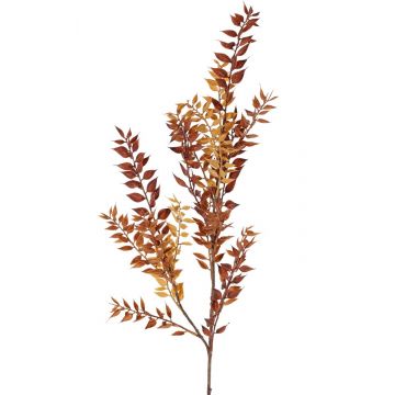 Fausse branche de fragon petit-houx ELENIE, brun-orange, 95cm