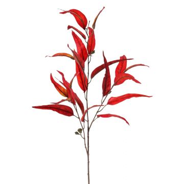 Branche d'eucalyptus artificielle EUSEBIOS, rouge, 100cm