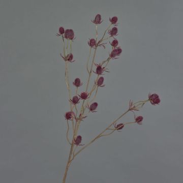 Branche de chardon artificielle (Eryngium) LOUKAS, bordeaux, 70cm, Ø1,5cm
