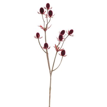 Branche de chardon artificielle (Eryngium) LOUKAS, bordeaux, 45cm, Ø1,5cm
